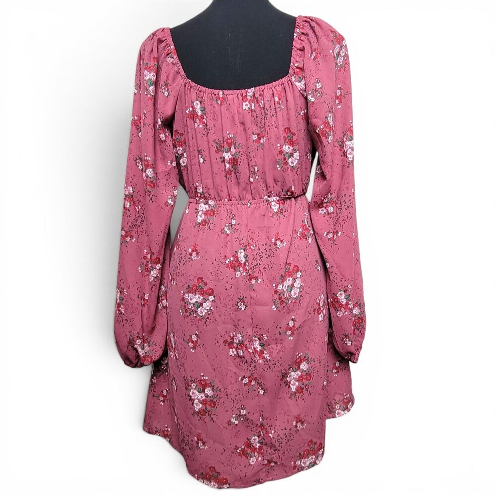 Inspired Hearts Mini Dress Juniors' Small Pink Floral Coquette Cottagecore Fairy - Picture 2 of 9